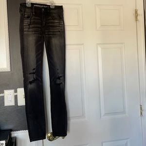 AMERICAN EAGLE black faded jeggings US 0